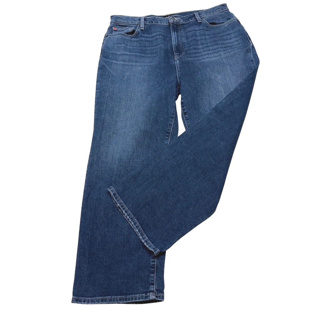 Hudson Noa Midrise Straight‎ Crop Jeans Womens 33 Blue Denim Medium Wash